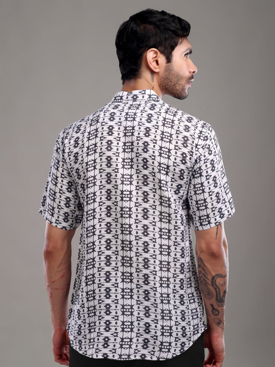 Bold Artistic Portrait Printed Pure Linen Shirt - CLOHI