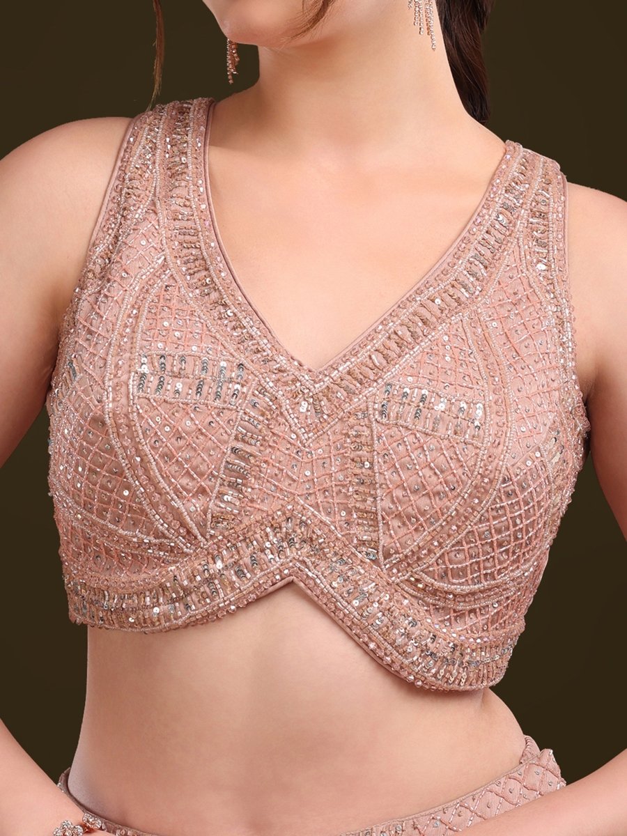 Champagne Embellished Palazzo Set with Cape Dupatta – Indo - Western Style - CLOHI