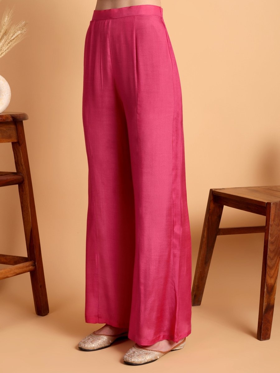 Cranberry Hand Embroidered Anarkali Kurta Set – Festive Ethnic Wear - CLOHI