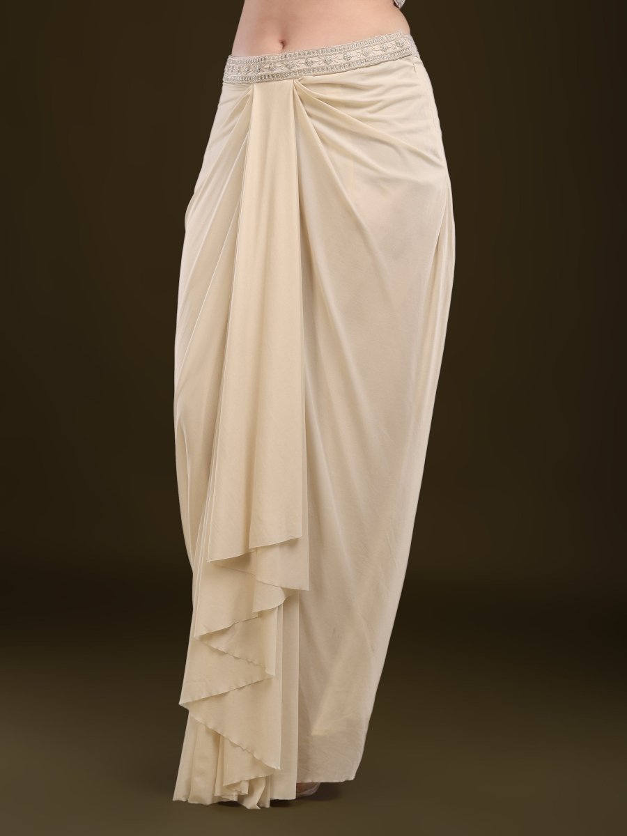 Close-up of wide-leg rust palazzo pants in viscose net