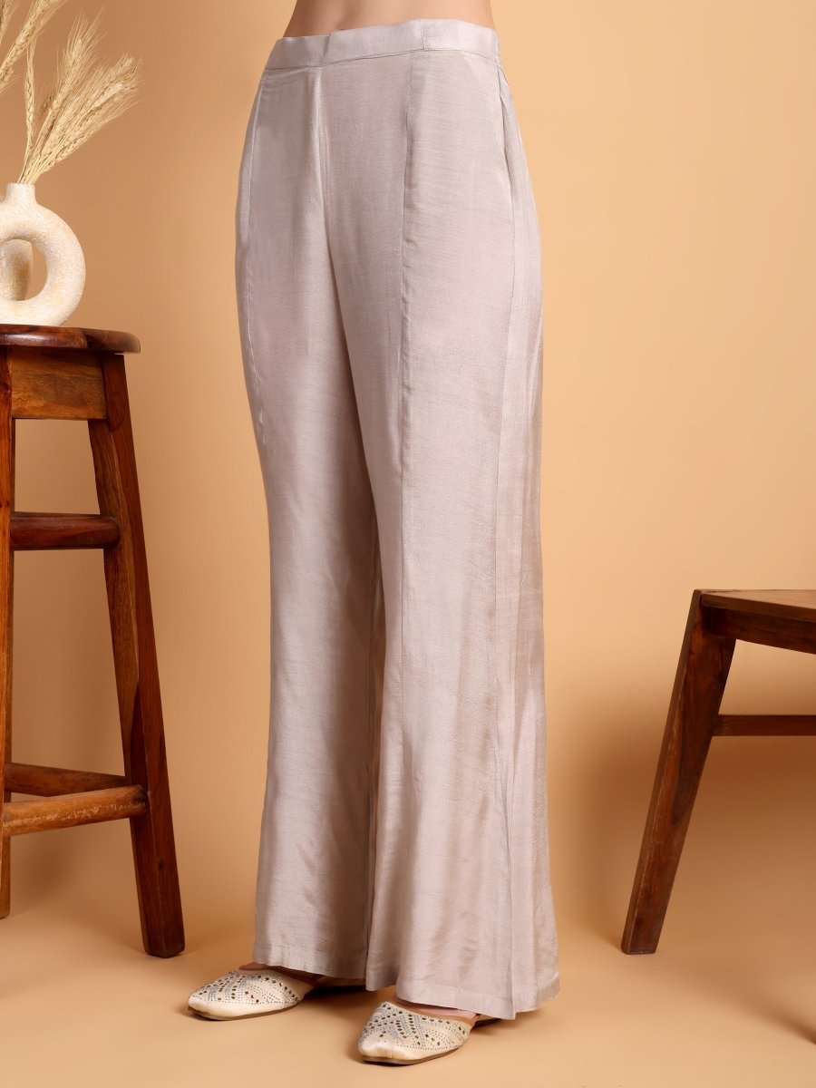 Lavender Floral Embroidered Anarkali Kurta Set for Women - CLOHI