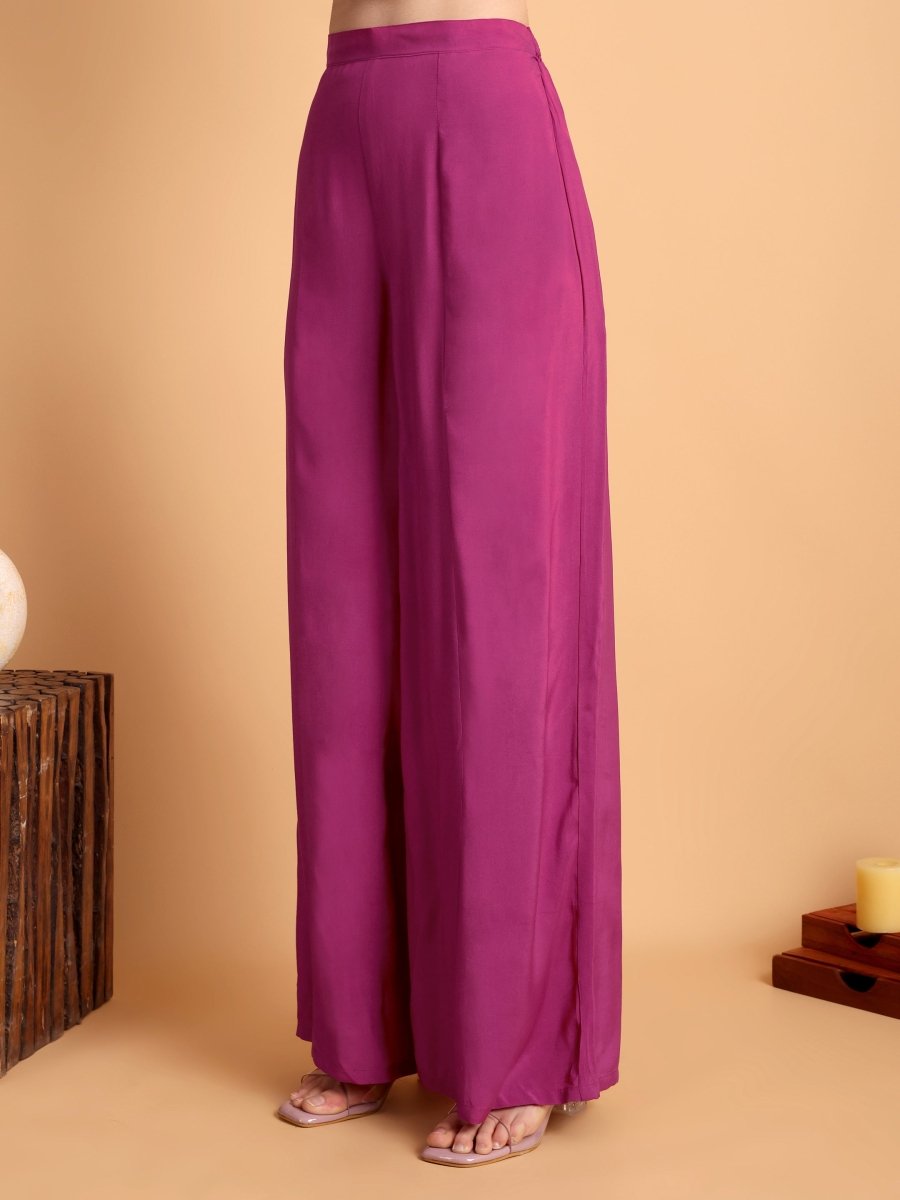 Magenta Floral Anarkali Kurta Set with Hand Embroidery - CLOHI