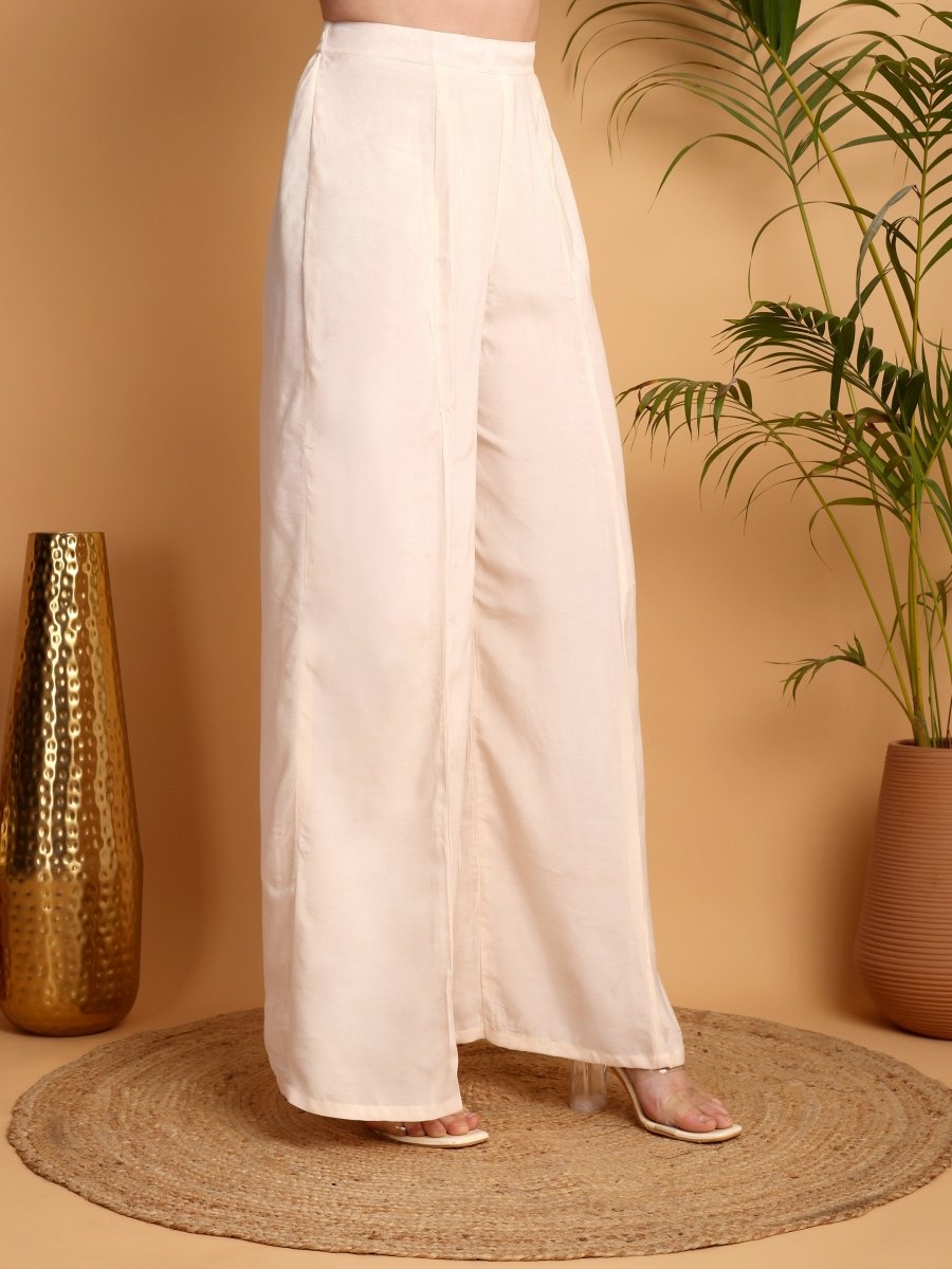 Peach A - Line Floral Embroidered Kurta Set - CLOHI